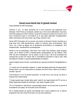 Dansk touch-teknik klar til globalt marked