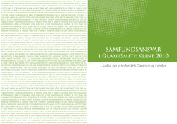 CSR Årsrapport - Glaxosmithkline Pharma A/S