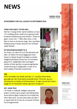 Nyhedsbrev for juli, august & september 2010