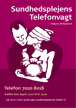Telefon 7020 8018 - Sundhedsplejens Telefonvagt