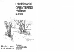 Nr. 1-1985 - Hvidovre Lokalhistoriske Selskab