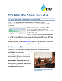 Nyhedsbrev ESCO Adfærd - marts 2013