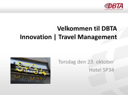 Velkommen til DBTA Innovation | Travel Management