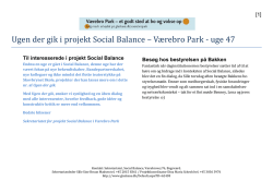 Ugen der gik i projekt Social Balance – Værebro Park