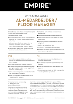 AL-MEDARBEJDER / FLOOR MANAGER