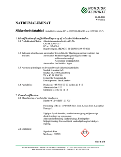 NATRIUMALUMINAT - Nordisk Aluminat A/S