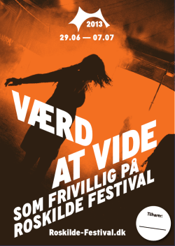 AT VIDE VÆRD - kfumfestival.dk