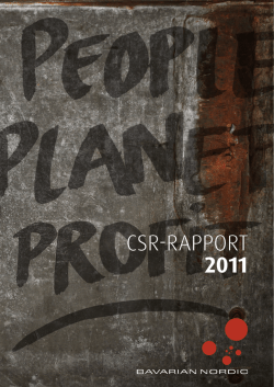CSR-RappoRt 2011 - Bavarian Nordic