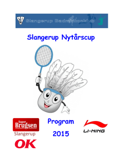 Slangerup Nytårscup Program 2015