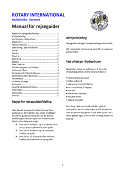 Manual for rejseguider - Rotary Youth Exchange
