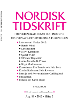 Nordisk Tidskrift 3/13 (PDF 603 KB)