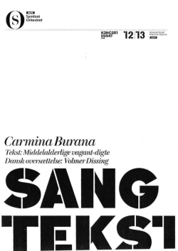 Cannina Burana - Frederiksborg Kammerkor
