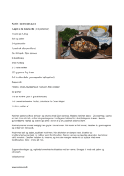 www.cuisinek.dk Kanin i sennepssauce Lapin a la moutarde (4