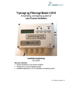 Trykvagt og Filtervagt Model LV51X