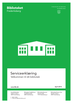 Serviceerklæring - Frederiksberg Bibliotek