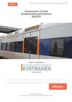 Pendlernalysen – Kystbanen maj 2014