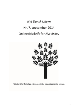 Nyt Dansk Udsyn Nr. 7, september 2014 Onlinetidsskrift for Nyt Askov