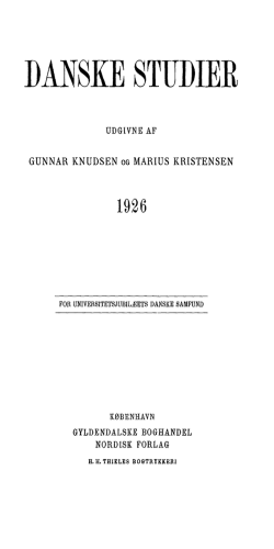 Danske Studier 1926
