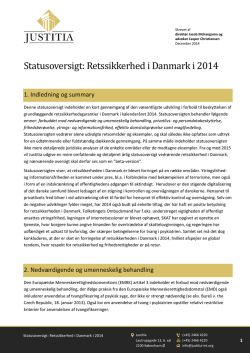 Statusoversigt: Retssikkerhed i Danmark i 2014