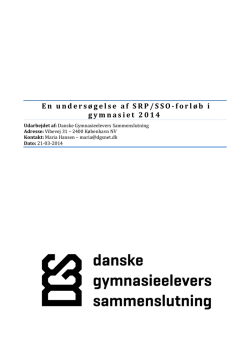 En undersøgelse af SRP/SSO - Danske Gymnasieelevers
