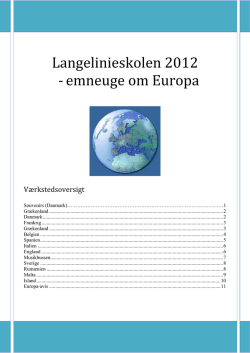 Langelinieskolen 2012 - emneuge om Europa