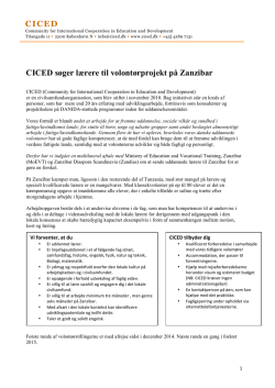 CICED stillingsopslag Zanzibar nu med korrekt brevhoved