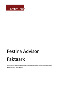 Festina Advisor Faktaark - festina