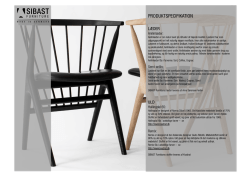 PRODUKTSPECIFIKATION - Sibast furniture Sibast furniture