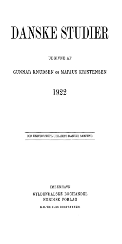 Danske Studier 1922