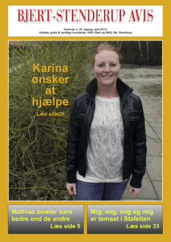 Karina ønsker at hjælpe - Bjert Stenderup Net-Avis