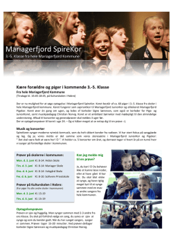 Mariagerfjord SpireKor - Mariagerfjord Kulturskole