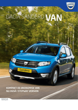 Dacia sanDero VAN