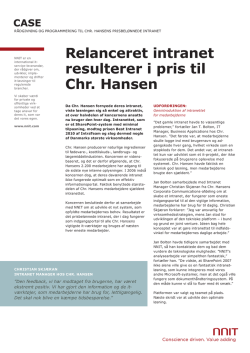 Rådgivning og programmering til Chr. Hansens
