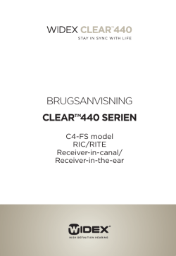 BRUGSANVISNING CLEAR™440 SERIEN