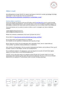 Link til Sikker e-mail instruktioner