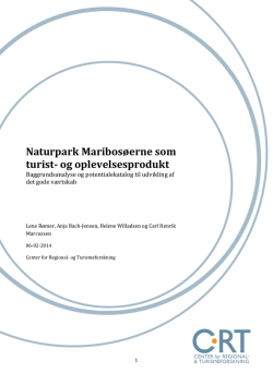 NaturparkMaribosøerne som turist og oplevelsesprodukt 2014