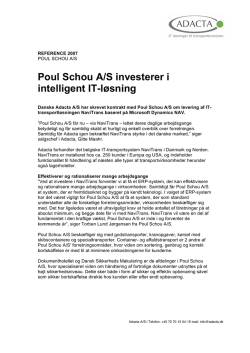 Poul Schou A/S investerer i intelligent IT-løsning