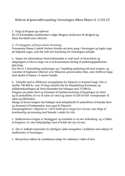 Referat af generalforsamling i foreningen Alken Mejeri d. 11.03.15