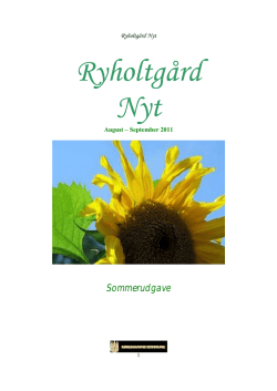 Sommerudgave - Plejehjemmet Ryholtgård