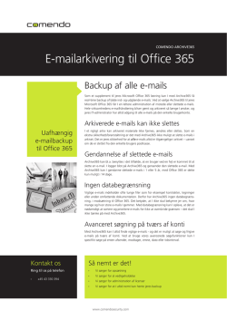 E-mailarkivering til Office 365