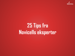 25 Tips fra Novicells eksperter