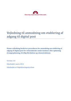 Vejledning til anmodning om etablering af adgang til digital