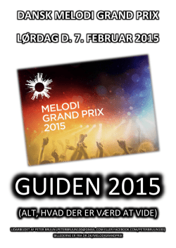 dansk melodi grand prix lørdag d. 7. februar 2015