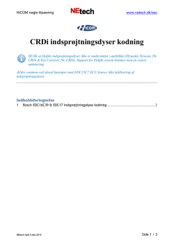 CRDi indsprøjtningsdyser kodning
