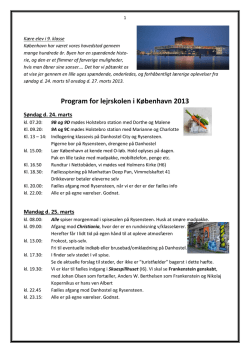 Program for lejrskolen i København 2013