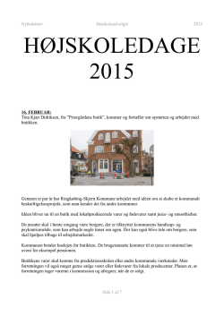 HØJSKOLEDAGE 2015 - Ringkøbing