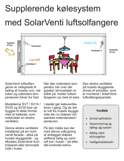 Supplerende kølesystem med SolarVenti