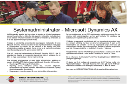 Systemadministrator - Microsoft Dynamics AX