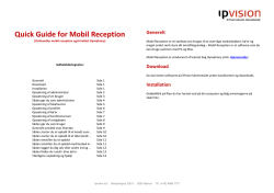 Quick Guide for Mobil Reception
