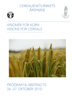 visioner for korn visions for cereals program & abstracts 26.